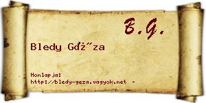 Bledy Géza névjegykártya