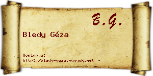 Bledy Géza névjegykártya