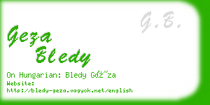 geza bledy business card